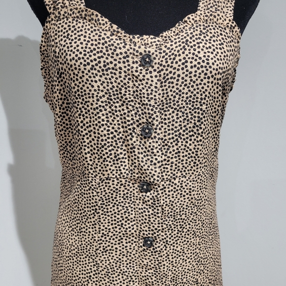 Dex Women's Sweetheart Neck Leopard Spot Buttoned Maxi Dress Small Brown Black - Picture 5 of 11